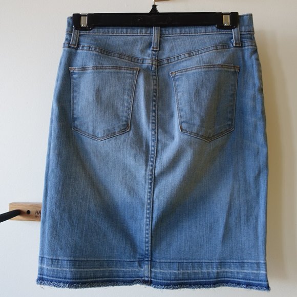 J.Crew Doran Frayed Denim Jean Pencil Skirt 27P 27 Petite #F2576 4 - Picture 12 of 16